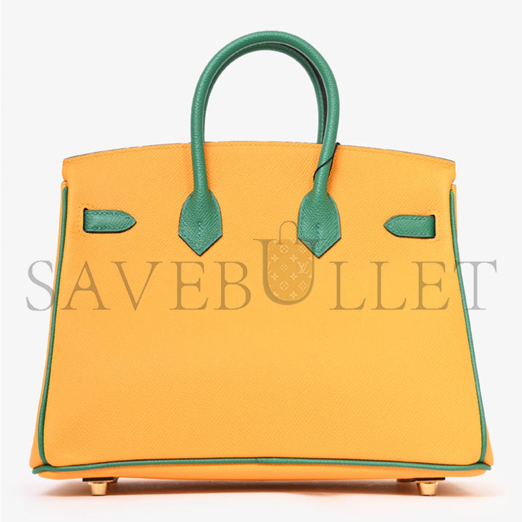 HERMÈS MASTER BIRKIN 30 TOGO LEATHER SUN YELLOW AND PEACOCK GREEN WITH GOLD BUCKLE BAG H028365CC30 (30*23*15cm)